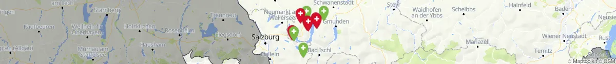 Kartenansicht für Apotheken-Notdienste in der Nähe von Straß im Attergau (Vöcklabruck, Oberösterreich)